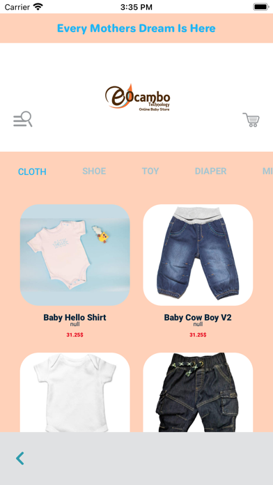 Online Baby Store Screenshot