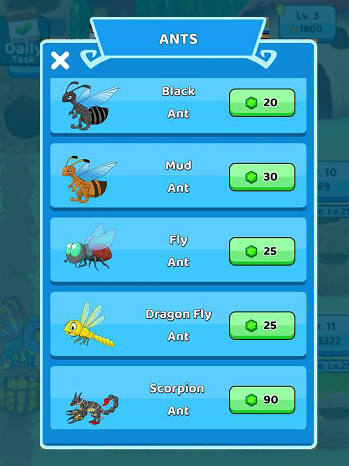 Monster vs Ant -battle and build