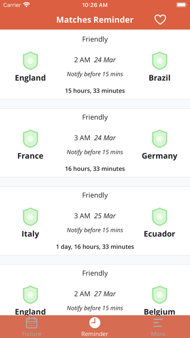 Soccer Reminder & Countdown Screenshot