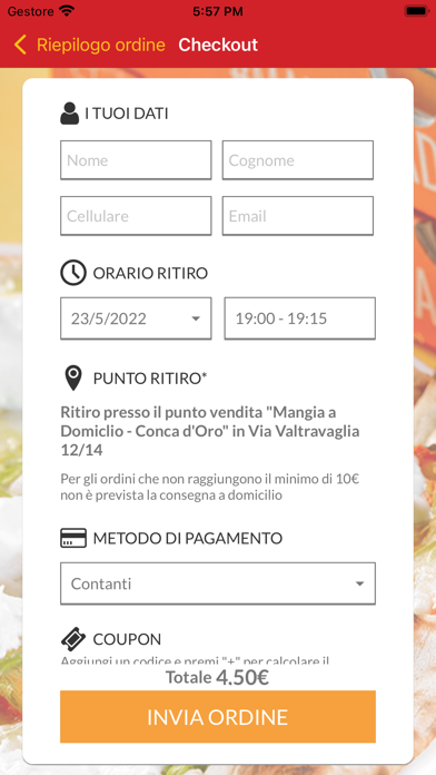 Mangia a Domicilio Screenshot