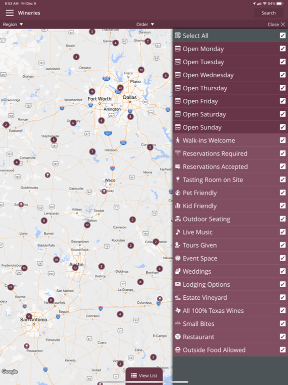 Texas Wine Lover iPad screenshot 5 - Food & Drink app