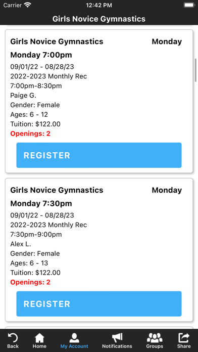 Altadore Gymnastic Club Screenshot
