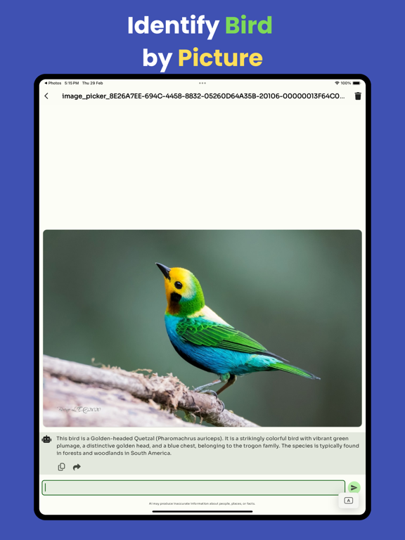 Bird identifier by picture iPad screenshot 1 - Reference app