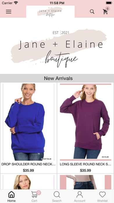 Jane Elaine Boutique Screenshot