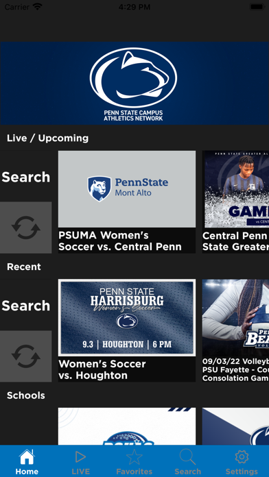 PSU Campus Athletics Network Screenshot