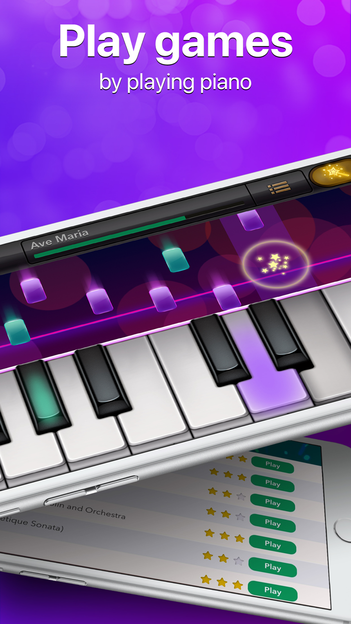 Piano Keyboard and Music Tiles
