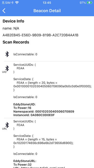 TelinkBeacon Screenshot