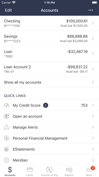 First Fidelity Bank, SD Screenshot