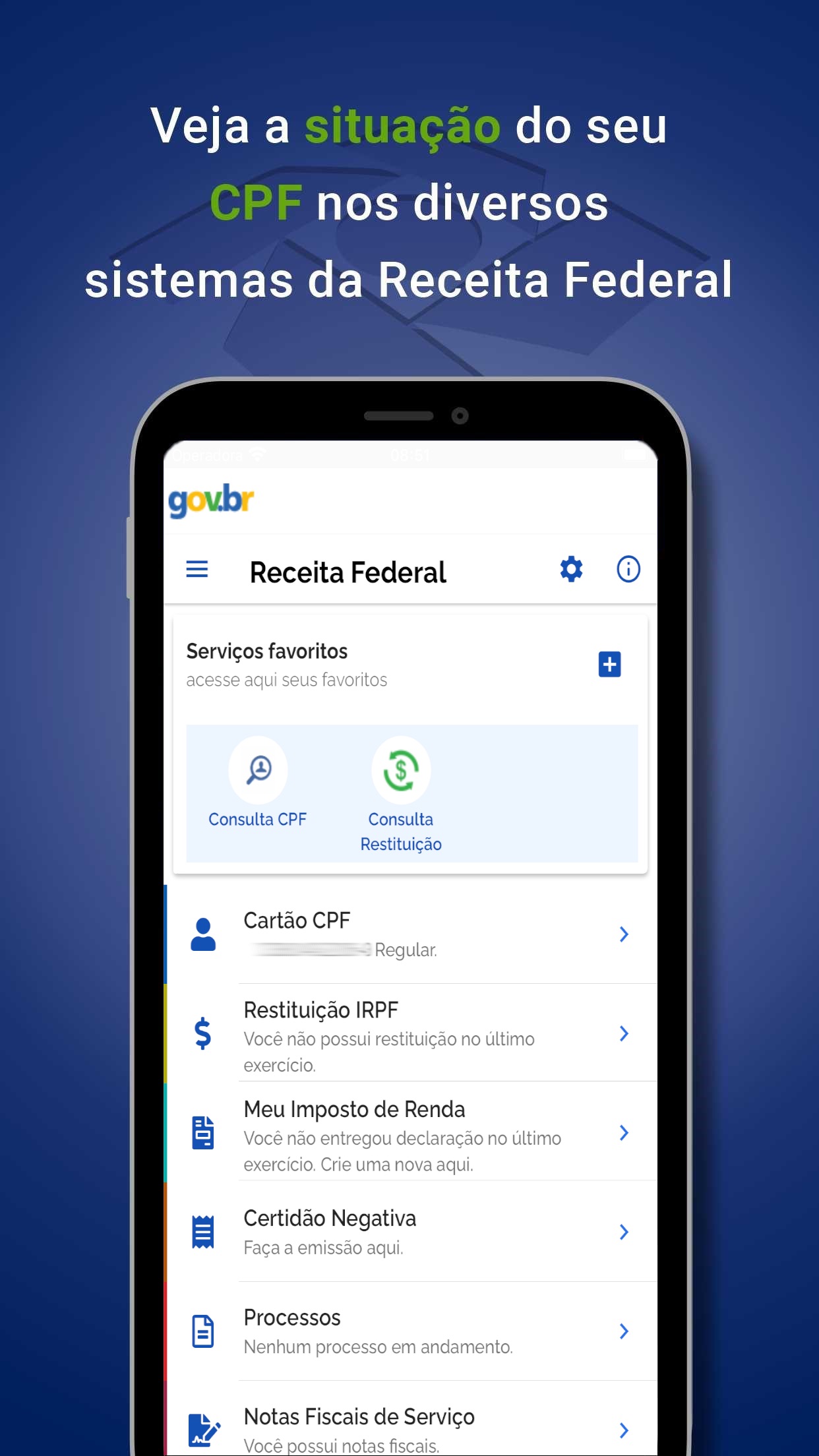 Screenshot do app Receita Federal