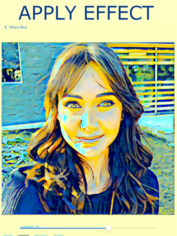 Photo editor yellow blue iPad screenshot 6 - Photo & Video app