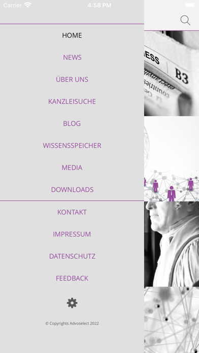Advoselect Mandanten Screenshot