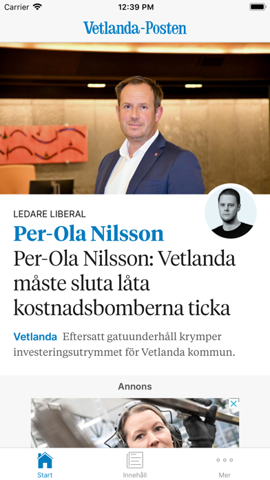 Screenshot #1 pour Vetlanda-Posten Nyhetsapp