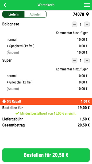 Super Pizza und China Cervice Screenshot
