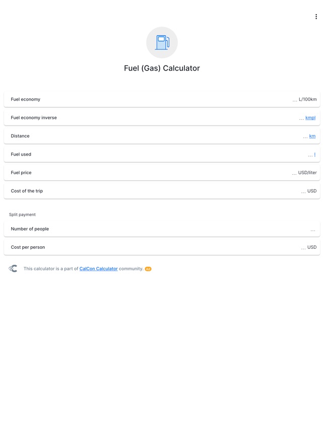 Fuel (Gas) Calculator on the App Store