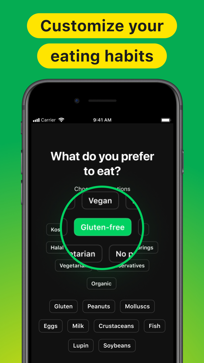 Food scanner gluten allergen