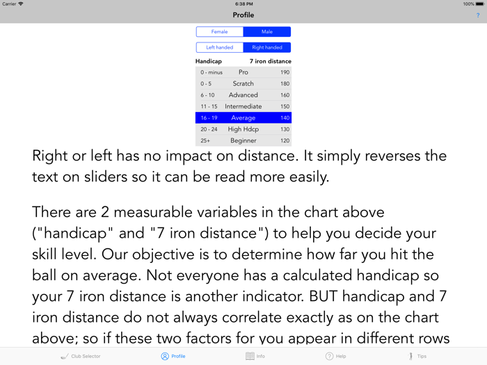 Golfmaster Club Selector