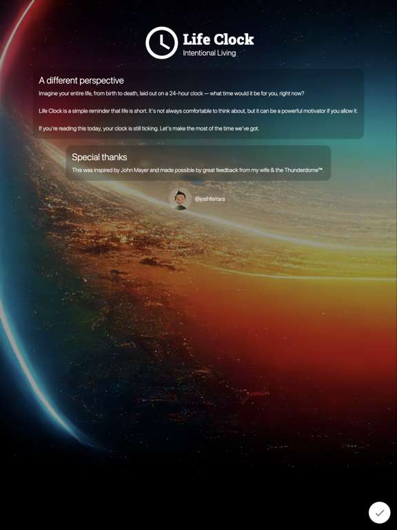 Life Clock: Your place in time iPad screenshot 1 - Lifestyle app