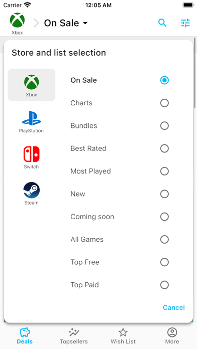 CheapCharts Games Screenshot