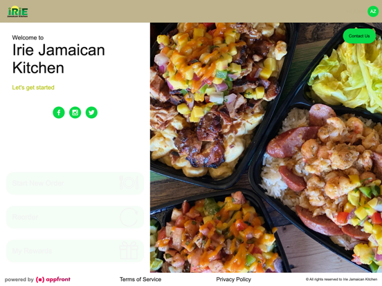 IRIE Jamaican Kitchen Online iPad screenshot 1 - Food & Drink app