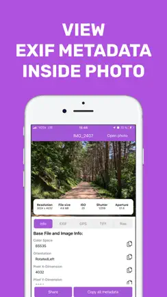 EXIF Metadata viewer & remove iPhone image 1