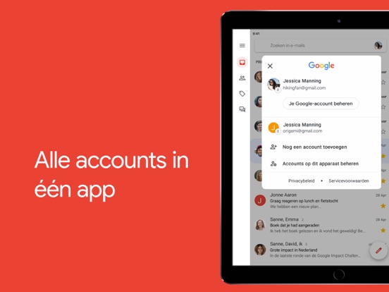 Gmail - E-mail van Google iPad app afbeelding 1