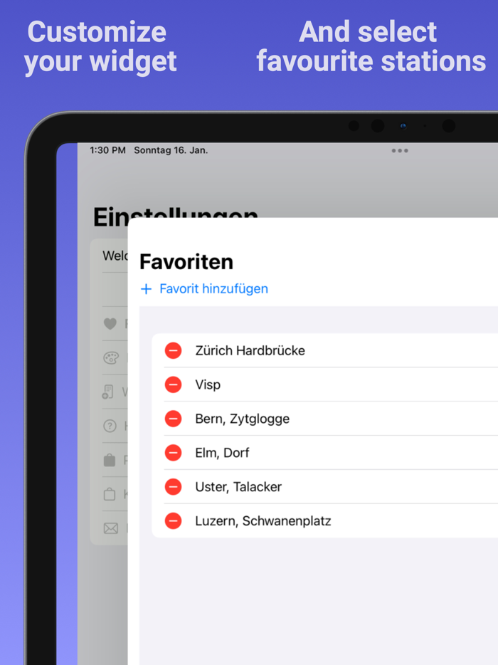 Raily Swiss Transport Widget