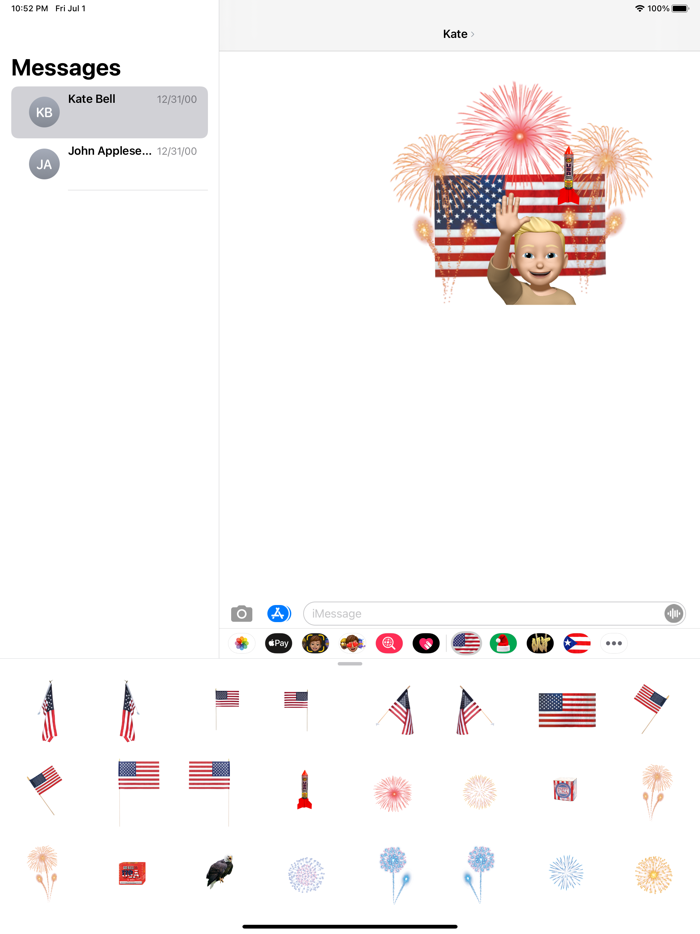 AMERICAN FLAGS JULY 4 Stickers