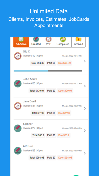 Plumbing Invoices Screenshot
