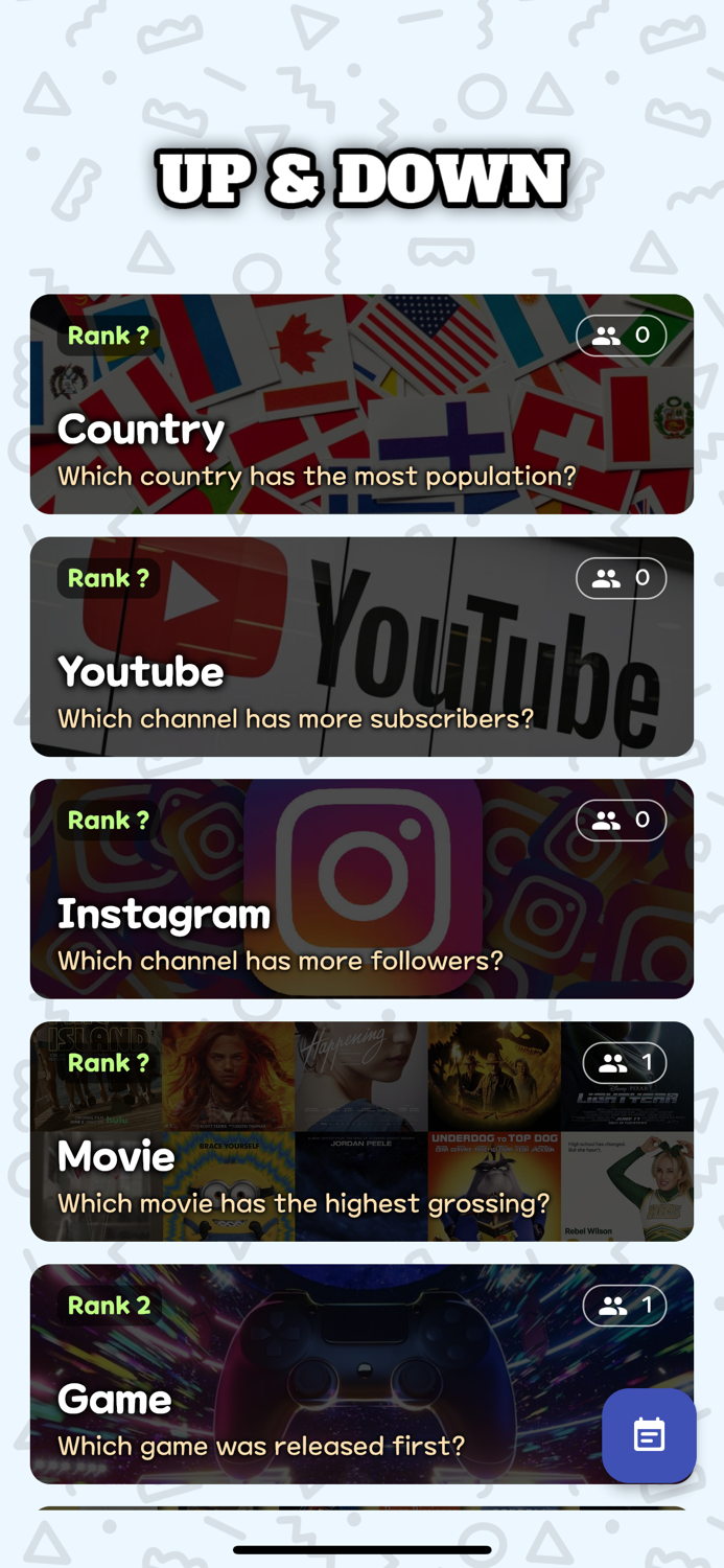 Trivia Quiz - Up and Down