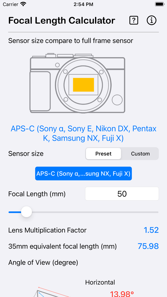 Focal Length Calculator - 1.0 - (iOS)