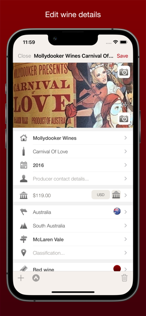 ‎VinoCell - tagapamahala ng wine cellar Screenshot