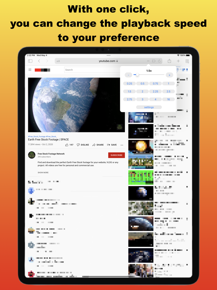 Change Video Speed for Safari