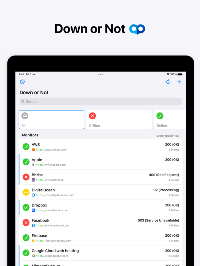 Down or Not Website Monitor