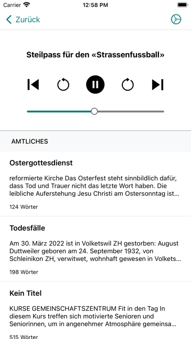 Volketswiler Nachrichten Screenshot