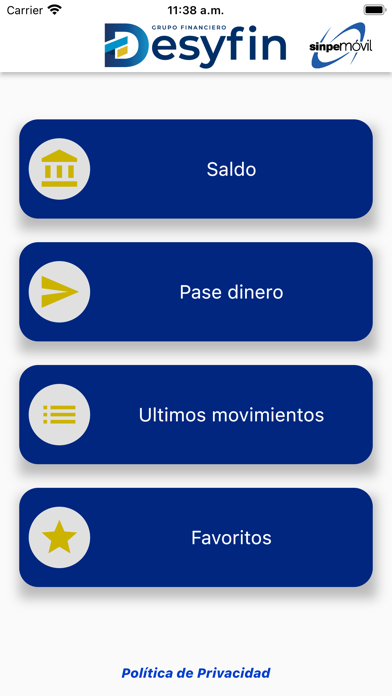 Desyfin Sinpe Móvil Screenshot