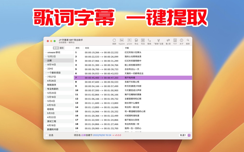 #10. JY Subtitle SRT Export (macOS) Podle: 鹏 边