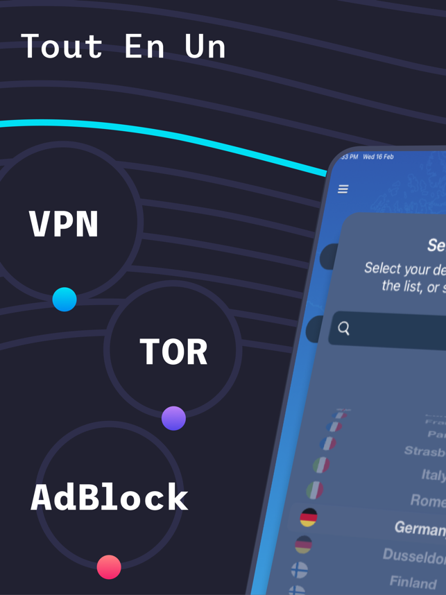 ‎VPN + TOR Browser and AdBlock Capture d'écran