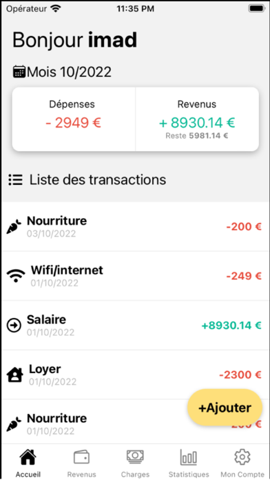 Mes dépenses - Gestion Budget Screenshot