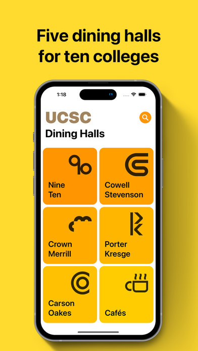 UCSC Dining - Menu Screenshot