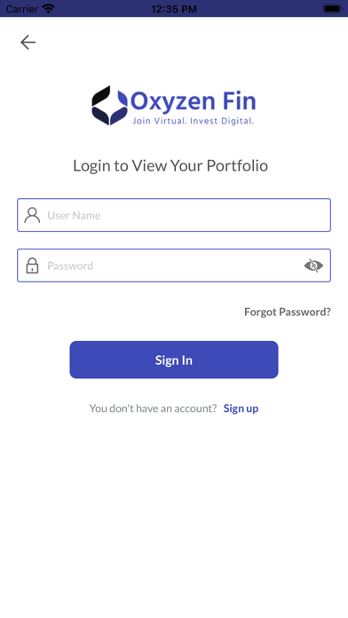 Oxyzen Financial App Screenshot