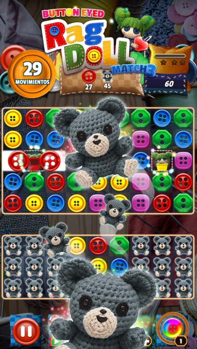 Button Eyed Rag Doll Match 3 Screenshot