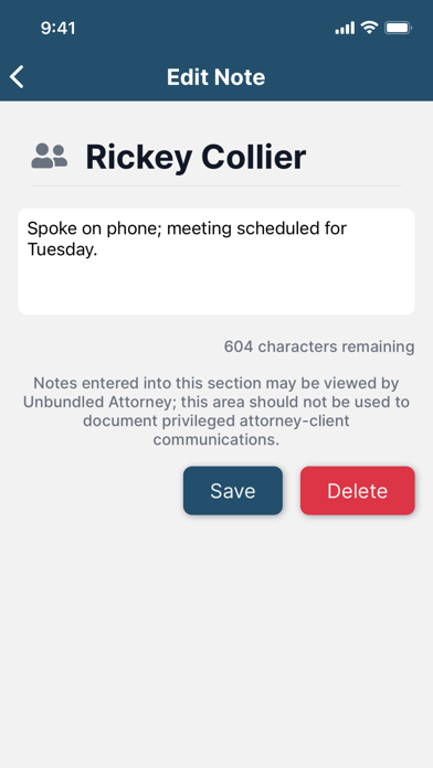 Unbundled Attorney Screenshot