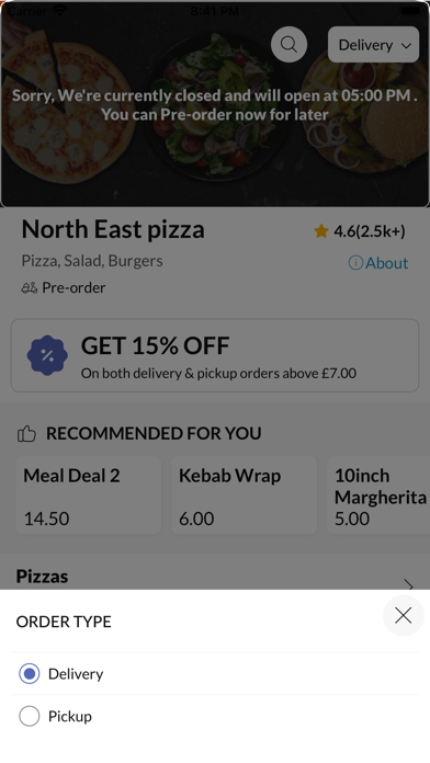 North East pizza Screenshot