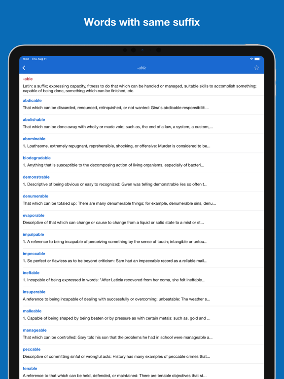 Screenshot #5 pour English Prefixes & Suffixes