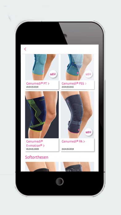 medi Produktfinder Orthopädie Screenshot