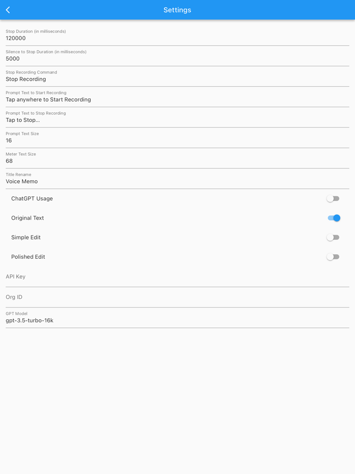 One Tap Voice Memo AI