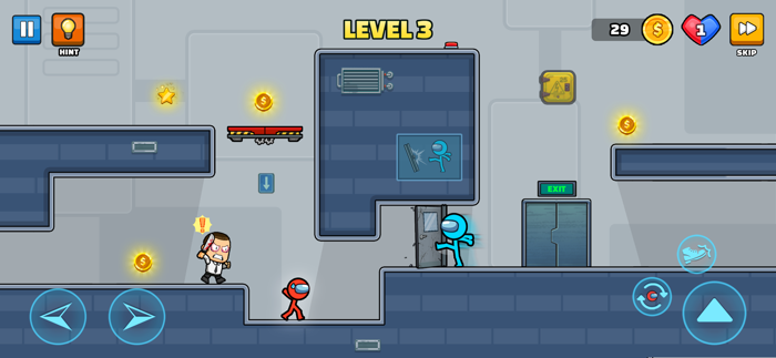 Red and Blue Stickman Game