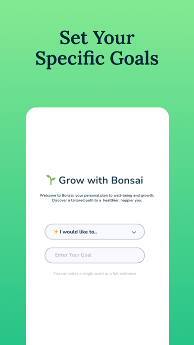 Bonsai Wellness App Screenshot
