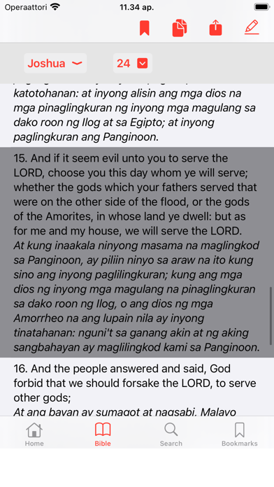 English - Tagalog Bible Screenshot