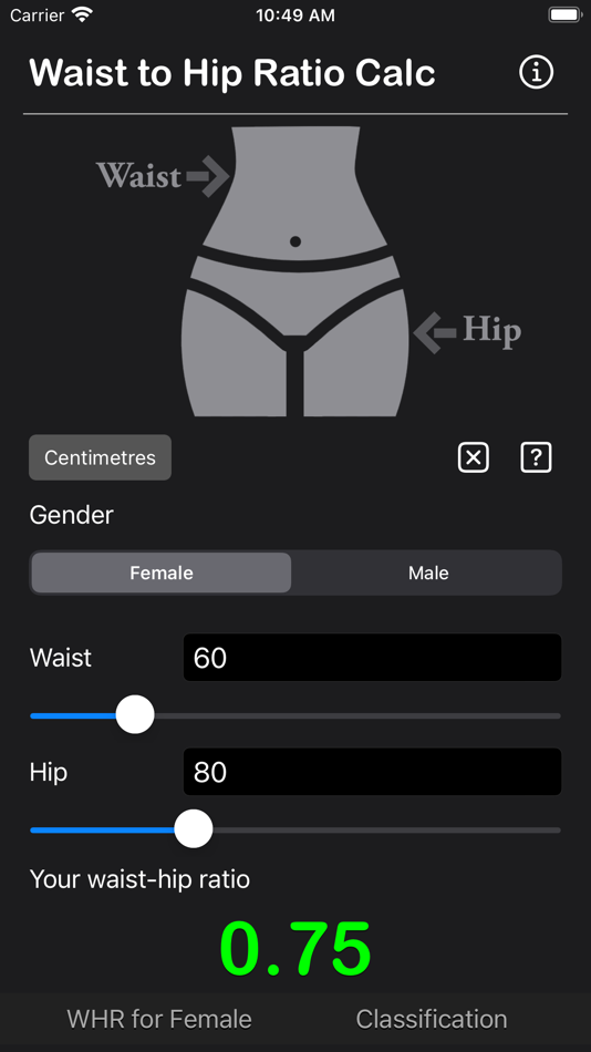 Waist to Hip Ratio Calc - 1.0 - (iOS)